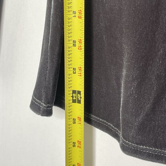 Y2K Velvet Long Sleeve Top Square Neck Gray Stretch Witchy Goth Fairy Grunge‎ M - Picture 6 of 6